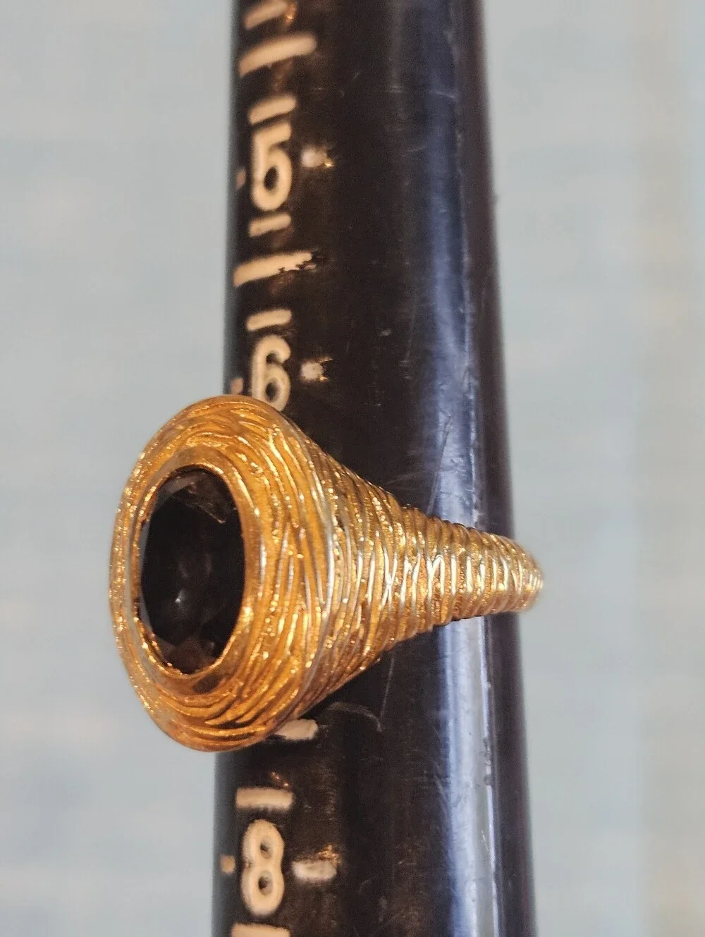 Smokey Quartz Ring Gold Vermeil Over Sterling Silver Size 6.75